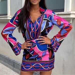 Zara Top Pucci Style Printed Blouse Size XS • BLOGGER FAVORITE •NEW WITH TAGS •